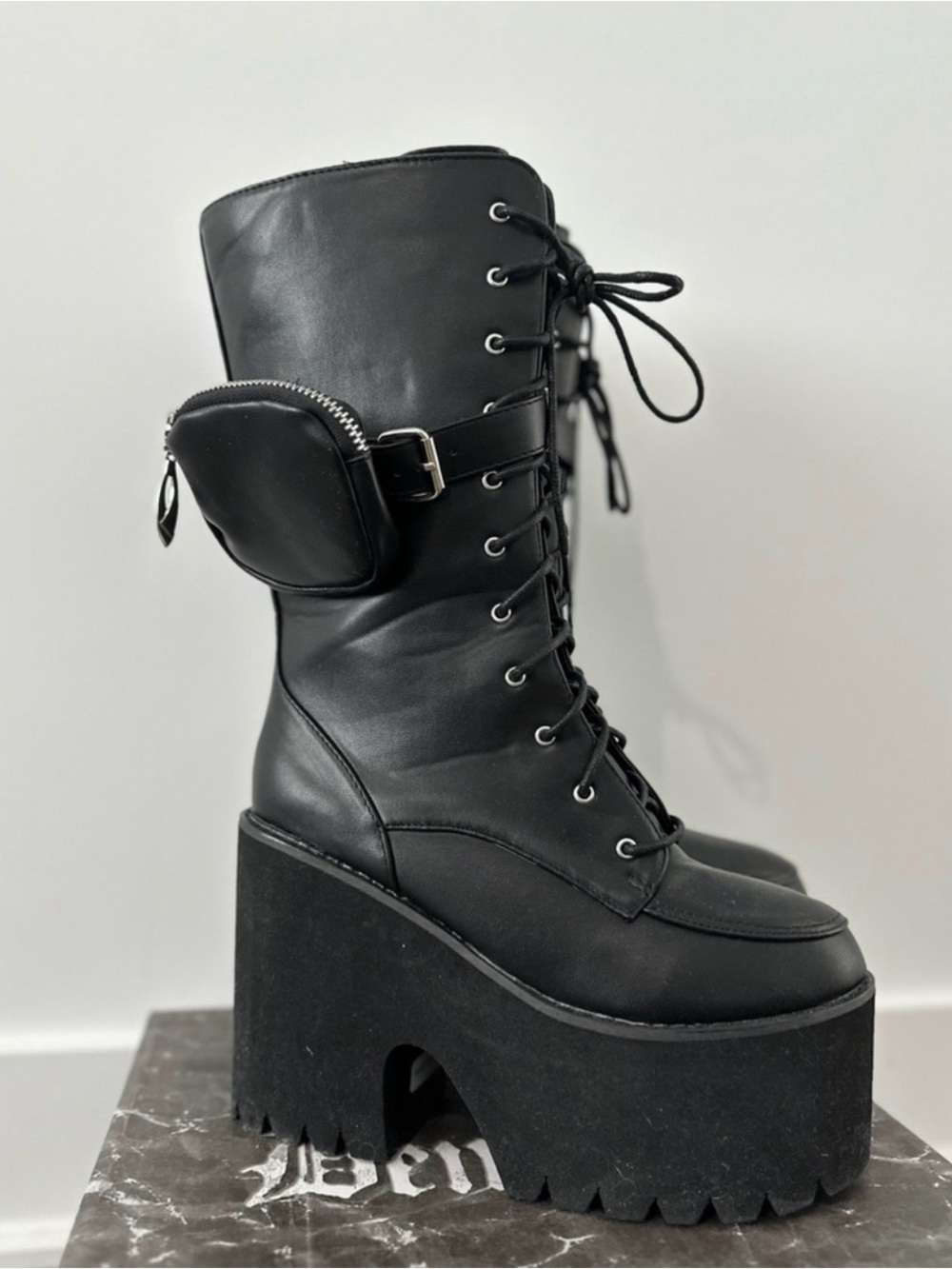 Dolls Kill NY/LA Knee High Platform Boots Size 8 NWT